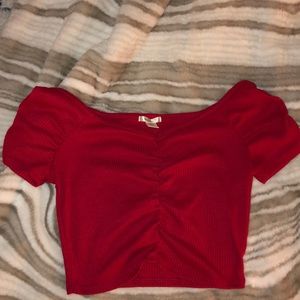 🔥 Cropped red ribbed top ✨❤️